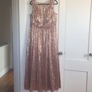 Rose gold sequin gown - approximate size 14